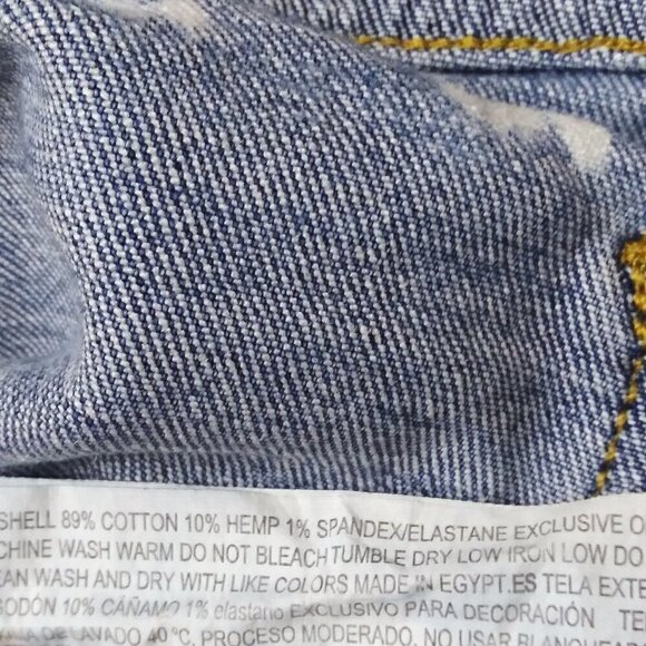 FOREVER 21 Premium Distressed Straight Slouchy Jeans Bleach Dye Paint Splatter - Picture 8 of 9